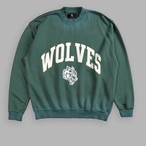 BNWT Darc Sport Loyalty London Unisex Crewneck in Hunter Green Driftwash